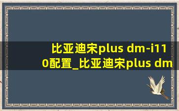 比亚迪宋plus dm-i110配置_比亚迪宋plus dm-i110公里落地价